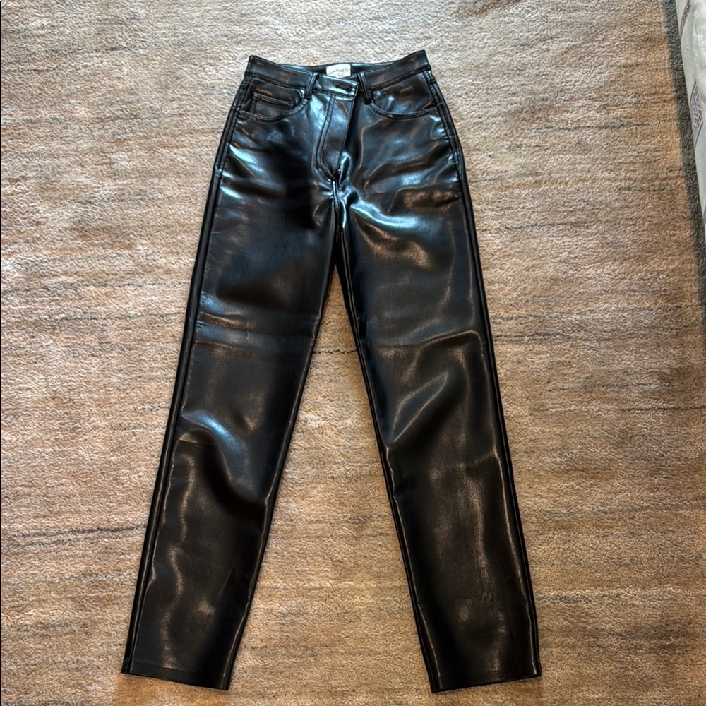 Aritzia Melina black leather pants